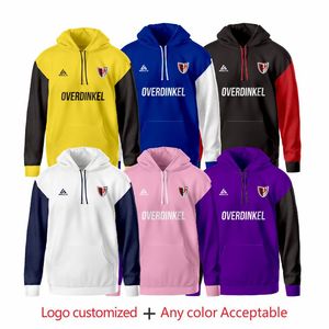 2022カスタムメンズスポーツプルオーバーフード付きセーターセットソリッドカラー2ピースパーカープリントODM卸売冬用プラスサイズ - Product Image 6