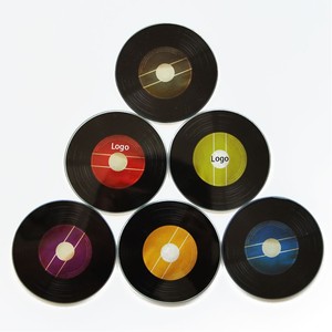 Biểu Tượng Tùy Chỉnh In In Ấn Trống Thanh Nhựa Uống Đế Lót Ly Thiết Lập Cao Su Nổi Ghi Âm Vinyl Coaster Với Đính Kèm - Product Image 1