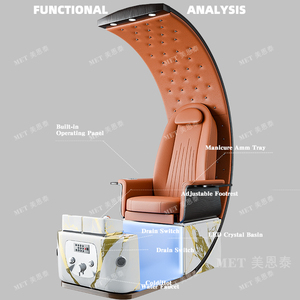 Silla de pedicura eléctrica reclinable con TRONO DE Spa de masaje completo profesional de lujo moderno para salón de uñas con Plomería - Product Image 6