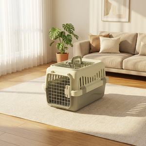 Cage de transport classique en plastique rigide respirant, approuvée par les compagnies aériennes, avec bouton, pour petits animaux et oiseaux - <span class=keywords><strong>Vente</strong></span> en gros pour animaleries - Product Image 6