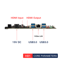 Mainboard Mini-ITX Tipis H81 Mendukung CPU Intel Generasi ke-4, Memori Dual Channel 2x DDR3, NVMe NGFF M.2, SATA3.0, Motherboard ITX H81