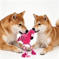 Jouet en peluche couineur flamant rose personnalisé pour chien, jouet à mâcher pour animaux de compagnie, vente en gros