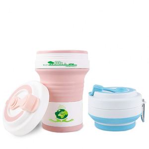 Custom Logo Collapsible Silicone Travel Cup 350ml 500ml Leakproof Foldable Coffee Cup with Straw BPA Free OEM ODM - Product Image 6