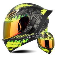 Casques de moto à visière double homologués DOT, visière rabattable, double lentille, grand spoiler, casque intégral de course moto, casque modulaire de moto