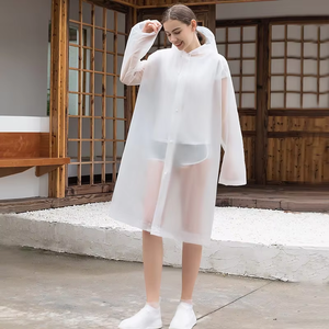 カスタマイズスタイル 大人用 防水 PE+EVA 使い捨て レインコート キャンプ用 ロング丈 全身用レインコート ジャケット - Product Image 1