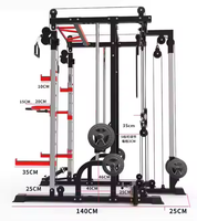 Équipement de fitness OEM pour la maison et la salle de sport, robuste, avec poids libres, cage de musculation multifonction réglable, rack de squat profond et machine Smith
