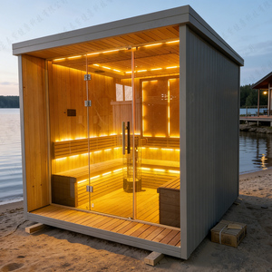 Sauna Finlandesa Tradicional para Exteriores, de Madera de Hemlock, para 3 Personas, con Infrarrojos, Gran Promoción - Product Image 3