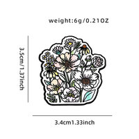 Nouvelle Broche Émaillée Florale en Métal Personnalisée, Motifs Fleur, Cerveau, Dessin Animé, Vente Chaude, En Gros, Cadeau Souvenir