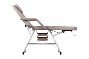 Grauer Klappbarer Leder <span class=keywords><strong>Massage</strong></span> Tisch Salon Hocker Tattoo Bett für Spa Schönheit Haar Wohnzimmer Schlafzimmer Hotel Gebrauch - Product Image 5