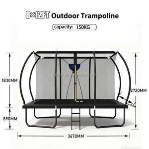 <span class=keywords><strong>Trampoline</strong></span> rectangulaire de basket-ball d'extérieur Zoshine durable 8x12 pieds avec filet de sécurité et cadre galvanisé, design écologique - Product Image 6