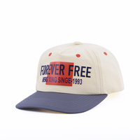 Casquettes de baseball rétro personnalisées unisexes OEM en coton bicolore avec broderie non structurée à 5 panneaux