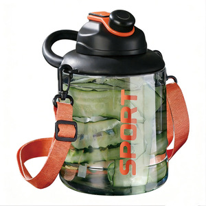 Botella de Agua de Plástico de Lujo 2026 de 2200ml al por Mayor con Logotipo Personalizado, Vaso Transparente con Asa de Lazo para Estudiantes, Gimnasio y Deportes - Product Image 1