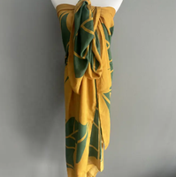 Paréo/Sarong de plage en voile de coton/soie/chiffon transparent à motif personnalisé, en rayonne