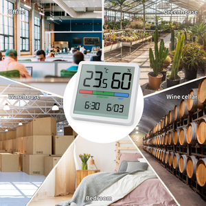 Nhiệt kế kỹ thuật số ẩm kế hiển thị màu nhiệt độ độ ẩm Màn hình Trạm thời tiết trong nhà ngoài trời USB pin bảng tường đồng hồ - Product Image 5