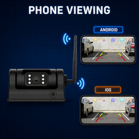 Caméra de recul numérique WIFI 1080P avec application Android/iOS, étanche IP68, aimantée, moniteur intégré, batterie intégrée, vision nocturne pour camion et fourgonnette