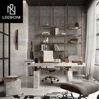 Leon Home Furniture Bureau de haute qualité au design minimaliste et luxueux en marbre noir