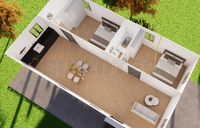 Duplex de luxe de 2 étages de 132 m² Conteneur modulaire de 6 chambres Appartement clé en main à louer Investissement aux États-Unis