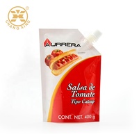 Pochettes souples personnalisées de 100 ml, 150 ml, 200 ml avec bec verseur, qualité alimentaire, pour assaisonnement barbecue, sauce BBQ, salade, chili, ketchup, et sauces épicées