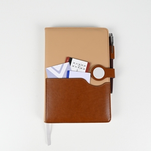 A5 biểu tượng tùy chỉnh máy tính xách tay thiết lập 100 trang 80gsm giấy với cao cấp PU Bìa Pocket phong cách nhiệt ràng buộc mở phẳng - Product Image 2