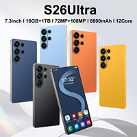 Nouveau Smartphone S26 Ultra 5G Écran OLED 7,3 pouces 16 Go+1 To 12 cœurs Appareil photo 108 MP Android 15 Version Globale Téléphones Mobiles Débloqués