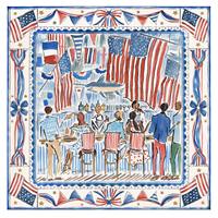 Set Ubin Mahjong Akrilik Biru Gaya Bendera Amerika Mewah Custom American Stars and Stripes, Alas Mahjong, Hiburan