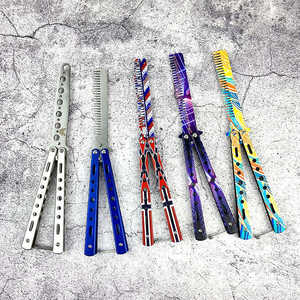 Nuevo y Exclusivo Cuchillo Balisong Plegable de Acero Inoxidable para <span class=keywords><strong>Barber</strong></span>ía, Entrenamiento y Práctica de Defensa Personal - Product Image 4