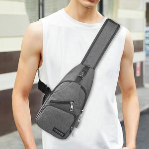 Người đàn ông của Casual Polyester Crossbody Túi không thấm nước thể thao ngoài trời Vai điện thoại Túi với dây kéo đóng cửa - Product Image 3