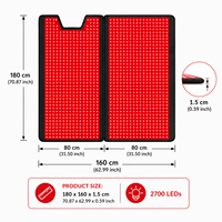 Tapis de yoga infrarouge immersif 360° XL double taille 2700 LED pour la récupération corporelle complète et le bien-être, avec thérapie par lumière rouge