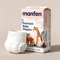 Hochwertige 3D-Auslaufsichere Weiche Atmungsaktive Vliesstoff Bedruckte Absorptionskern-Baumwolle Einweg-Babywindeln