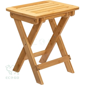 Reposapiés plegable de bambú, silla plegable lateral de sofá pequeño para el hogar, taburete de paso portátil Chai de ducha completamente ensamblado, reposapiés - Product Image 2
