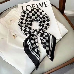 2024 New Stylish Chain Pattern Silky <strong>Neck</strong> <strong>Scarf</strong> Wrap <strong>Women</strong> Luxury Designer Inspired Print Silky Small Square Hair <strong>Scarves</strong> - Product Image 2