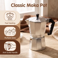 Cafetière Moka en aluminium, 3/6/9 tasses, classique, octogonale, style italien, pour la cuisine, avec logo personnalisé