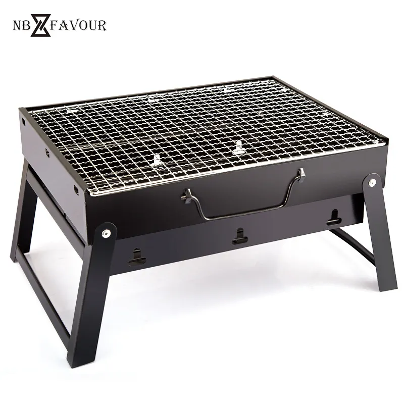 NB-FAVOUR Outdoor Stainless Steel Foldable BBQ charcoal grill for Picnics Patios and Camping