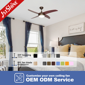 1stshine Style rétro 48 pouces lame MDF 6 vitesses télécommande DC Led ventilateur de plafond avec lumière - Product Image 4