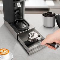 Boîte à café carrée en acier inoxydable écologique, type tiroir, au design minimaliste, en stock pour une utilisation en cuisine et au bar