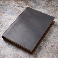 Carnet à anneaux A4 en cuir véritable, rechargeable, organiseur professionnel pour dirigeants