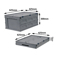 Boîte à palettes pliable logistique personnalisée QS, boîte à palettes en plastique recyclable, boîte à palettes pliable pour l'expédition