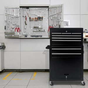 Low MOQ 2-layer 8 Drawers <b>Tool</b> Box Roller Cabinet Black Rolling <b>Tool</b> <b>Cart</b> with Lockable Drawers <b>for</b> Workshop Garage <b>Tool</b> Storage - Product Image 5
