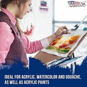 طقم فرش تلوين للفنانين مكونة من 12 قطعة مع لوحة طلاء خشبية 9 بوصة × 12 بوصة - Product Image 5