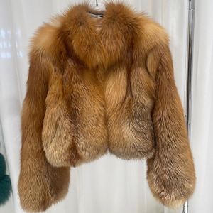 Casaco de Luxo em Pele de Raposa Quente para o Inverno 2025, Casaco de Pele de Raposa Genuína Marrom para Mulheres - Product Image 4