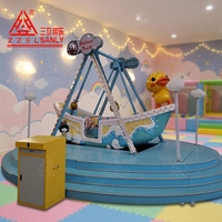 Manège pour enfants en forme de bateau pirate, design populaire, en fibre de verre et métal, pour intérieur/extérieur