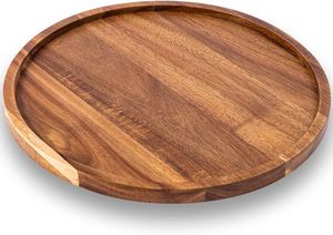 Bandeja Portavelas Redonda de Madera de Acacia Lacada, Apilable, Portátil y Flexible para Decoración del Hogar, Cocina y Mesa de Centro - Product Image 2