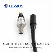 Connecteurs Micro compatibles SubConn MCIL6F+MCBH6M, mâle et femelle, pour câble traversant, étanches, plaqués or, en acier inoxydable, pour applications marines et ROV