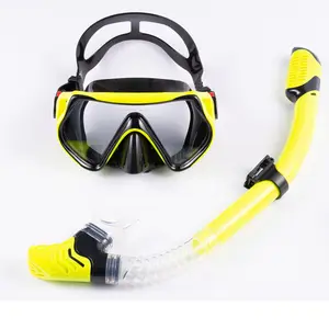 Masker selam langsung pabrik Set Snorkel, tabung pernapasan silikon dapat dilepas, kacamata renang Scuba untuk dewasa