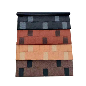 Tuiles de toiture en bois couleur café, revêtement pierre haute résistance 0,6 mm, <span class=keywords><strong>avec</strong></span> gouttière et panneau frontal - Product Image 1