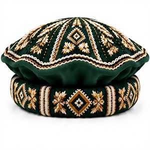 Gorro Afgano de Lana Verde WS International, Gorro Pakol Tradicional Bordado a Mano - Product Image 6