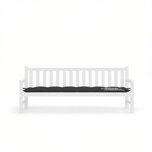 Coussin de banc de jardin en tissu Oxford noir, oreillers d'extérieur rectangulaires, résistants à l'eau, amovibles, lavables, toutes saisons - Product Image 1