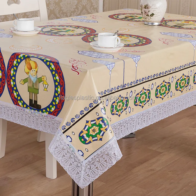 Dining Luxury Tablecloths Rustic PVC Table Clothes For Wedding Ramadan Mubarak