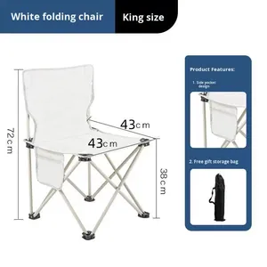 Taşınabilir Sırtlıklı Oxford Kumaş Katlanır Sandalye Kamp Balıkçılık Çizim Açık Hava ve Bahçe Kullanımı İçin - Product Image 4