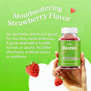 Label pribadi Vegan mendukung kulit rambut sehat & suplemen kuku Vitamin organik & Mineral Biotin Gummies untuk pertumbuhan rambut - Product Image 2